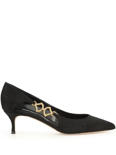 Sergio Rossi 50mm Sea Scale Pumps In Black