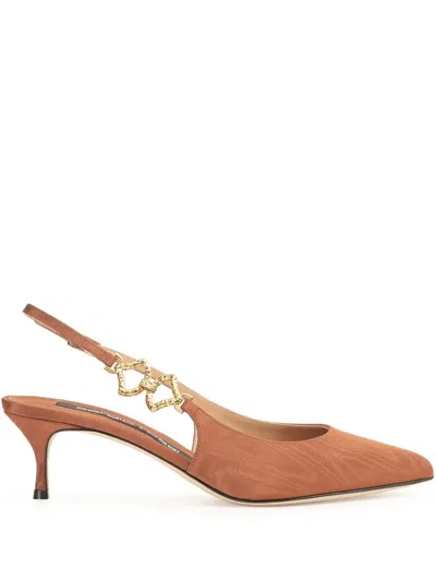 Sergio Rossi 50mm Sea Scale Pumps In Brown