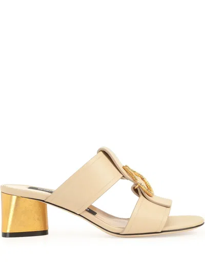 Sergio Rossi 50mm Sea Scale Sandals In Brown