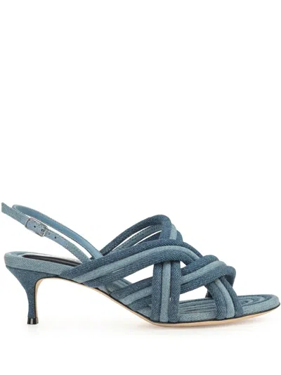 Sergio Rossi 50mm Watamu Sandals In Blue