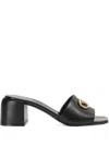 Sergio Rossi 55mm Logo-plaque Sandals In Black