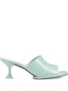 Sergio Rossi 60mm Orb Leather Mules In Blue