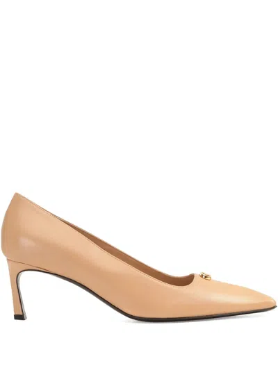 Sergio Rossi 60mm Surge Leather Pumps In Nude