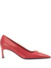 Sergio Rossi 60mm Surge Leather Pumps In Red