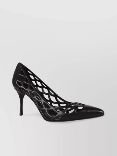 Sergio Rossi 75 Cut-out Pointed Toe Stiletto Pumps In Black