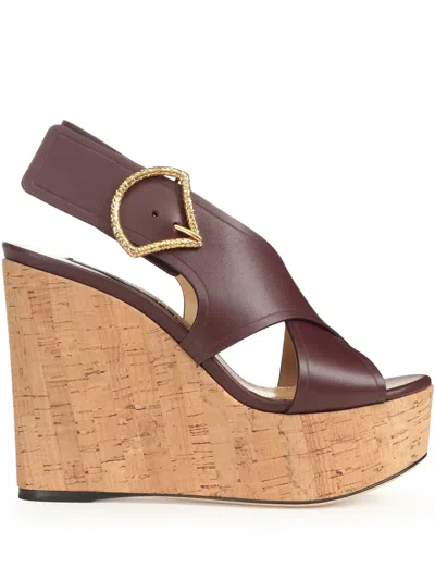 Sergio Rossi 75mm Sea Scale Sandals In Red