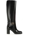 Sergio Rossi High Heel Buckled Boots In Black