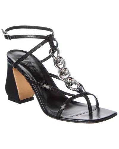 Sergio Rossi 80 Leather Sandal In Black