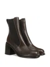 Sergio Rossi 80mm Avenue Chelsea Leather Boots In Brown