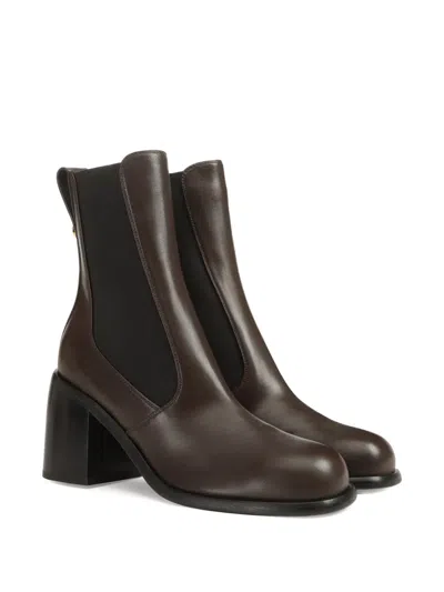 SERGIO ROSSI 80MM AVENUE CHELSEA LEATHER BOOTS
