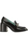 Sergio Rossi 80mm Bitt Leather Loafer In Black