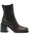 Sergio Rossi 80mm Block-heel Boots In Brown