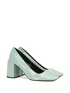 Sergio Rossi 80mm Block Heel Pumps In Green