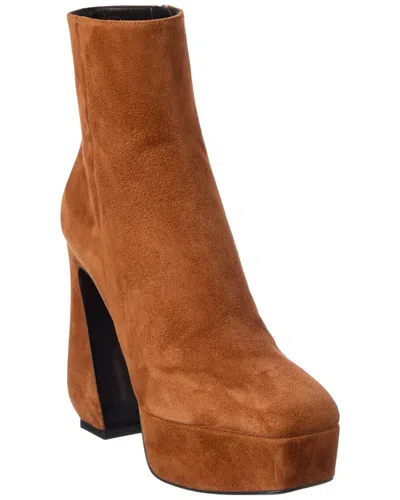Sergio Rossi 85 Suede Platform Boot In Brown