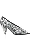 Sergio Rossi 85mm Beak Peep-toe Pumps In Silver