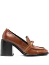 Sergio Rossi 85mm Block-heel Pumps In Brown