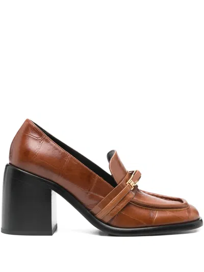 Sergio Rossi 85mm Block-heel Pumps In Brown
