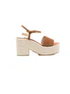 Sergio Rossi 85mm Perforated Heeled Espadrilles In Brown