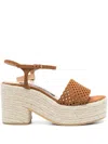 Sergio Rossi 85mm Suede Espadrilles In Brown