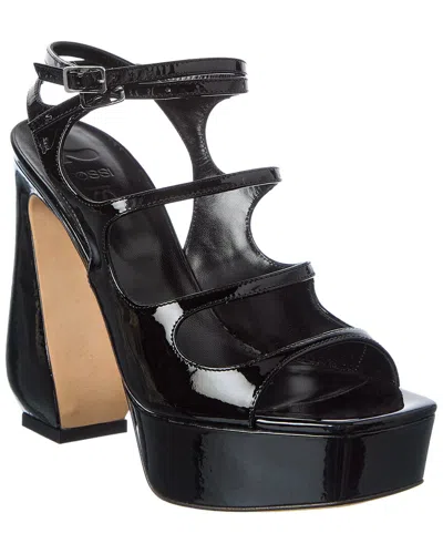 Sergio Rossi 90 Patent Platform Sandal In Black
