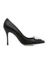 Sergio Rossi 90mm Crystal-buckle Pumps In Black
