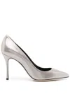 Sergio Rossi Woman Pumps Silver Size 7.5 Leather In Silver
