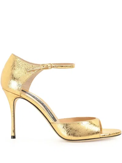 Sergio Rossi 90mm Godiva Sandals In Gold