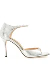 Sergio Rossi 90mm Godiva Sandals In Silver