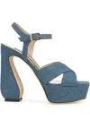 Sergio Rossi 90mm Si Rossi Sandals In Blue