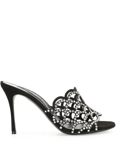Sergio Rossi Sr Mermaid 90mm Leather Mules In Black