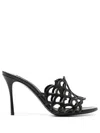 Sergio Rossi Sr Mermaid 90mm Leather Mules In Black