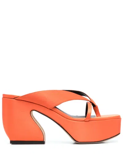 Sergio Rossi 95mm Open-toe Sandals In Orange