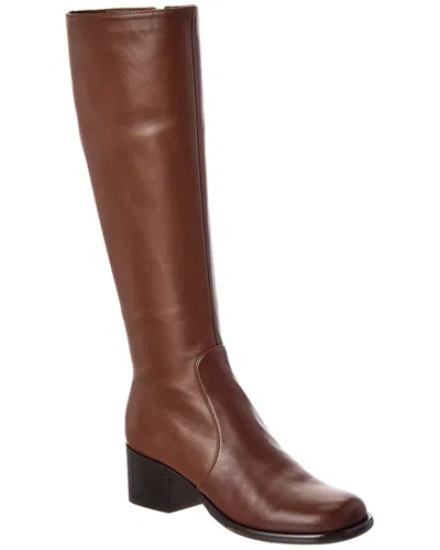 Sergio Rossi Aden 50 Leather Knee-high Boot In Brown