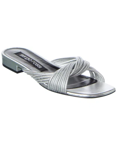 Sergio Rossi Akida Leather Sandal In Black