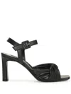 Sergio Rossi Akida Twist-detailed Leather Sandals In Black