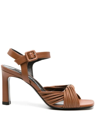 Sergio Rossi Akida 80mm Twisted Sandals In Brown