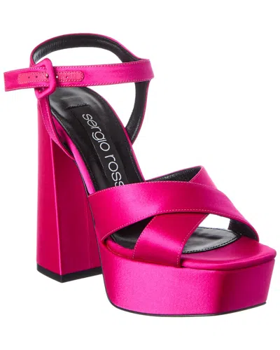 Sergio Rossi Alicia 90 Satin Platform Pump In Multi