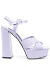 Sergio Rossi Strappy Block Heel Leather Sandals In White