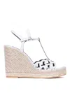 Sergio Rossi Sr Mermaid 85mm Wedge Espadrilles In White