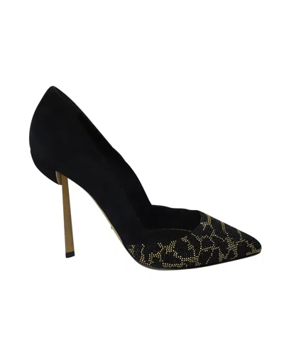 Sergio Rossi Animal Print Embedded Pumps In Multicolor Crystal