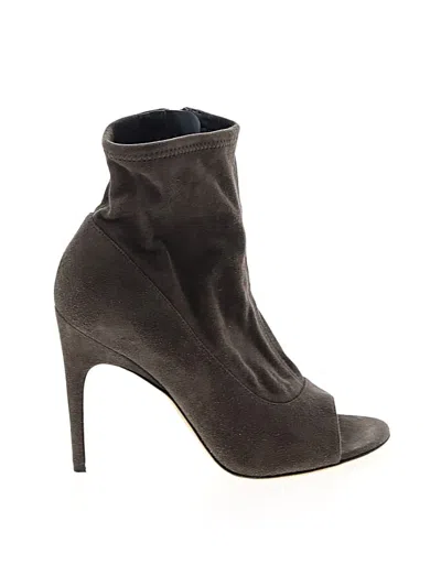 Pre-owned Sergio Rossi Ankle Boots In Gray
