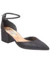 Sergio Rossi Ankle Strap Glitter Pump In Black