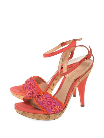 Pre-owned Sergio Rossi Ankle-strap Sandals In Orange