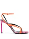 Sergio Rossi Strappy Leather Sandals In Orange