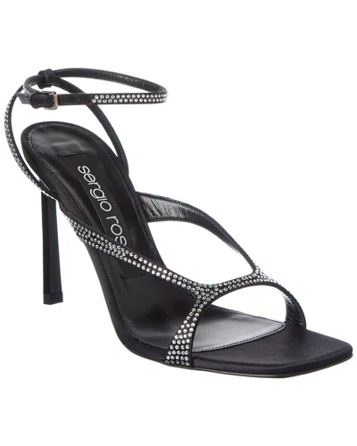 Sergio Rossi Aracne 95 Satin Sandal In Black