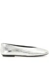 Sergio Rossi Arc Ballerina Shoes In Silver