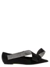 Sergio Rossi Bow Embellished Pointed Toe Ballet Flats