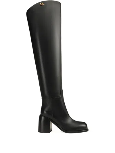 Sergio Rossi Avenue Block-heel Boots In Black