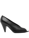 Sergio Rossi Leather Heeled Pumps In Black