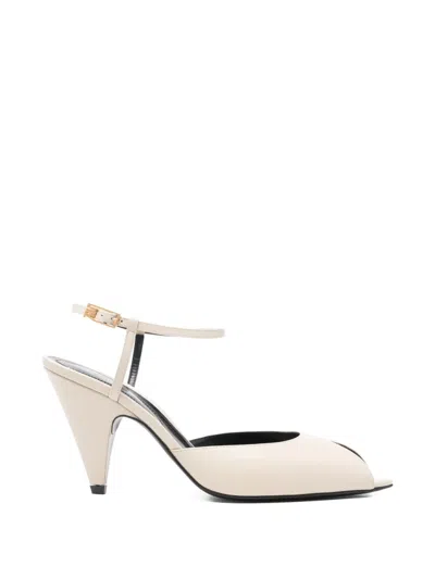 Sergio Rossi Beak Peep-toe Sandals In Neutral